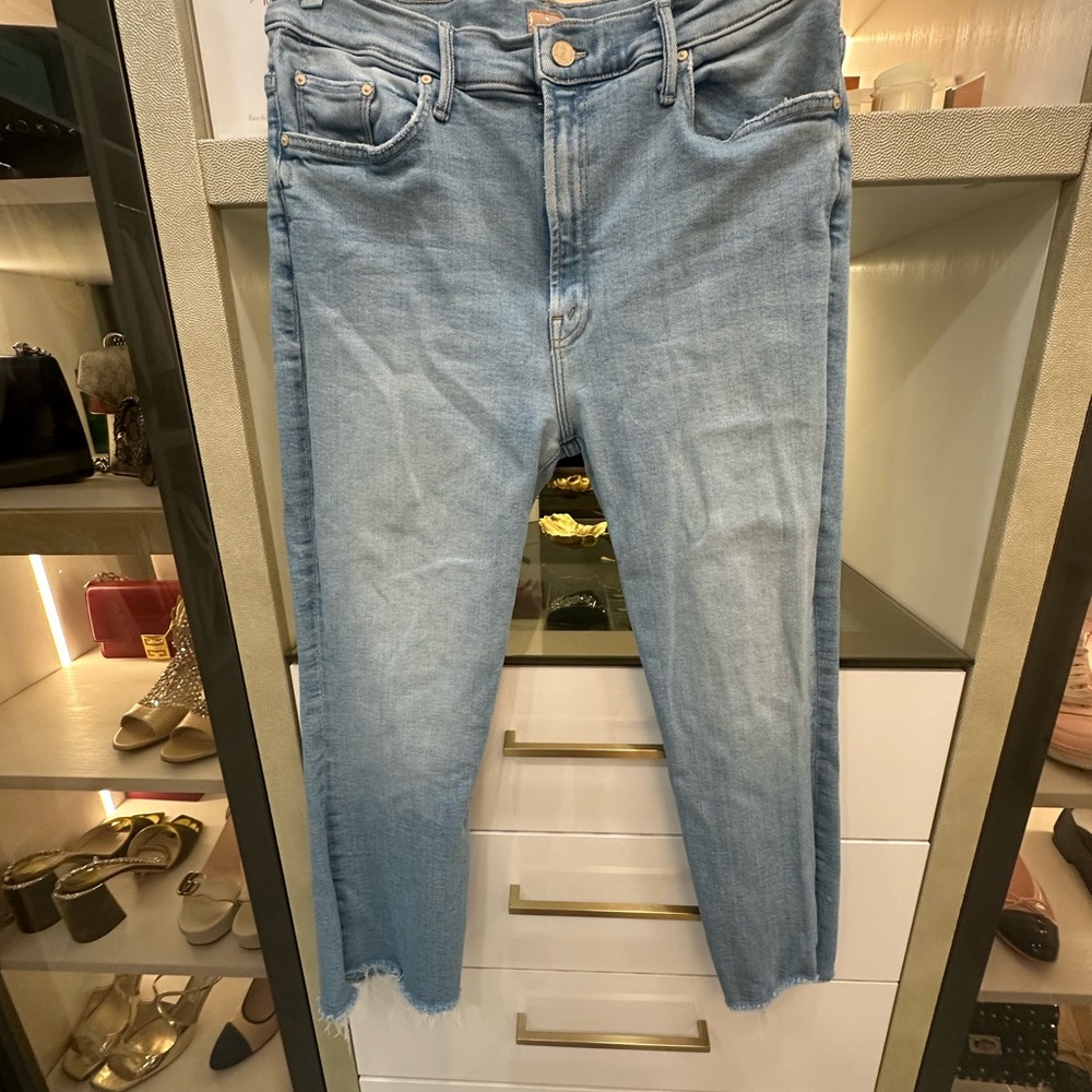 MOTHER Light Blue Ankle Jeans Size 34 - Picture 2 of 7